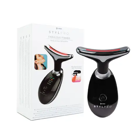 STYLPRO Fabulous Firmer Neck & Face Smoother, LED Light, Heat & Vibration Therapy for Firmer, Smoother Skin, NS01A