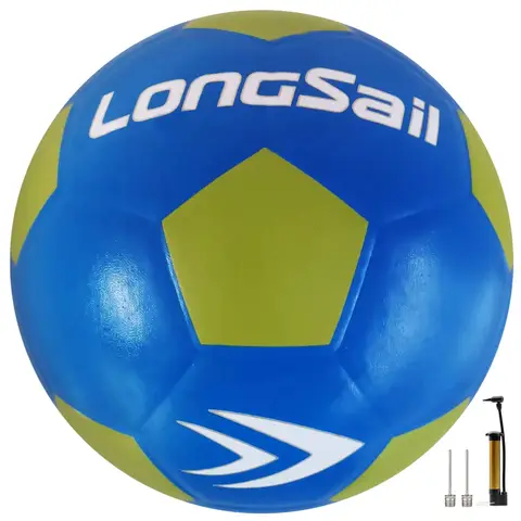 LONGSAIL High-quality rubber soccer Size4#Blue/Green