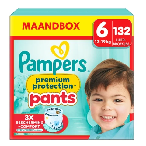 Pampers Premium Protection Pants Maat 6 – 132 Luierbroekjes (Voordeelverpakking)