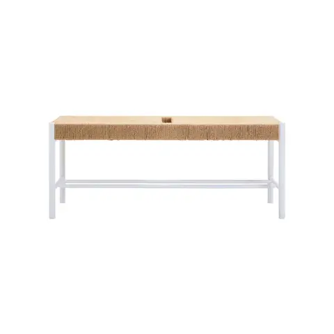 Interiors by Premier Bench Bandar Beech Wood & Hemp Rope White/Natural