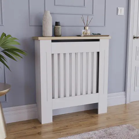 Vida Designs Radiator Cover Arlington White/Oak Effect Small