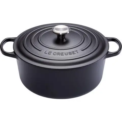 Le Creuset Signature Braadslede Rond 20cm zwart
