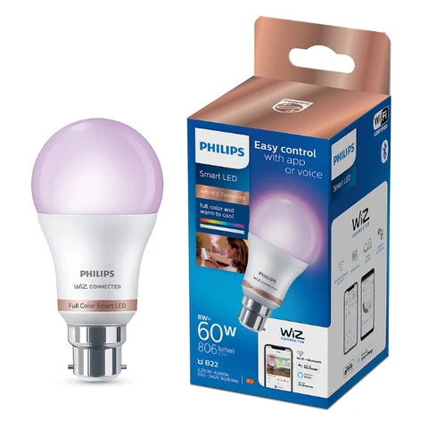 Philips Smart Light Bulb LED Globe Frosted Bayonet B22 Full Colour & Warm/Cool Spectrum 60W