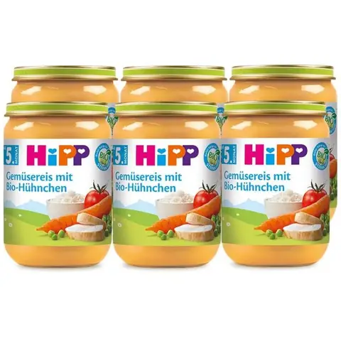 HiPP Vegetable Rice with Organic Chicken (from 5 months) Multipack 6 x 190 g