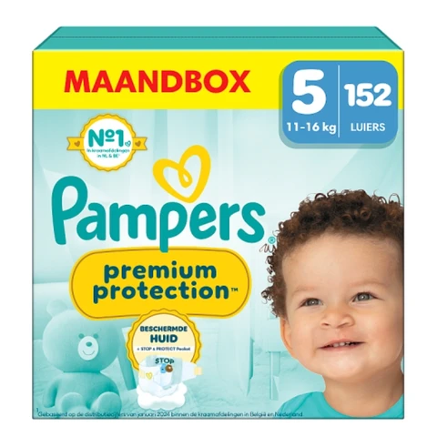 Pampers Premium Protection Luiers Maat 5 – 152 Luiers (Voordeelverpakking)