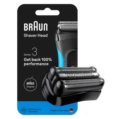 BRAUN Series 3 Electric Shaver Original Replacement Head, Compatible with Series 3 Shavers, 21B