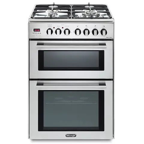 DeLonghi DDC606-DF 60cm Dual Fuel Double Oven Cooker, Stainless Steel, A Rated