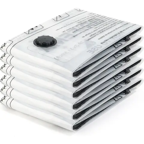 Grifema 6 Stück Vakuum-Sicherheitsbeutel 100x80 cm - Wiederverwendbare Platzsparbeutel für Decken, Bettdecken, Kleidung, Saisonkleidung & Reisegepäck Aufbewahrung