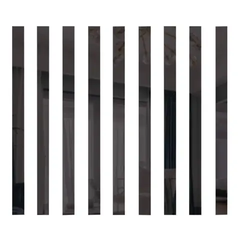 WhereHike 10 Stück PVC-Spiegelaufkleber, vertikale Streifen, selbstklebendes mehrteiliges Set, minimalistischer dekorativer zusammensetzbarer Spiegel für Wohnzimmer und Badezimmer, Schwarz, 5 x 35 cm