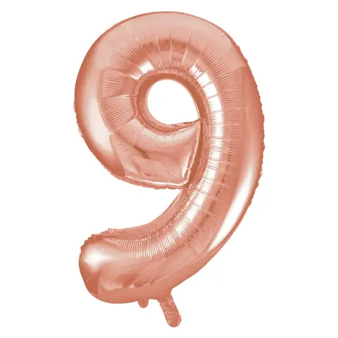 Unique Party Giant Number 9 Balloon, Rose Gold, 86cm