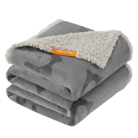 FEANDREA Wasserdichte Hundedecke 152x127cm XL Maschinenwaschbar Wendeoptik Grau