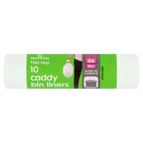 Morrisons 10 Flat Top Caddy Bin Liners