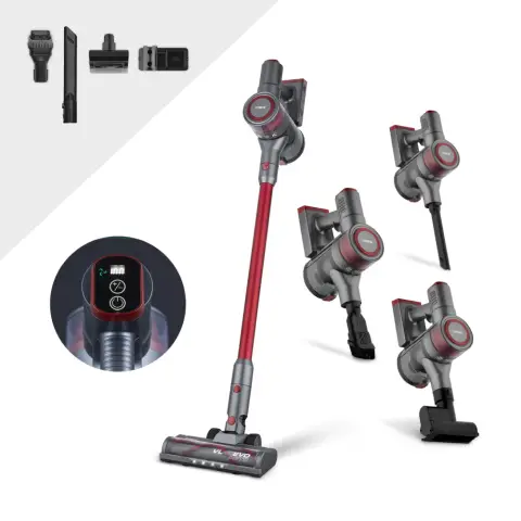 Tower T513014 VL40 Pro 3-in-1 Cordless Vacuum Cleaner with Cyclonic Suction, Turbo Pet and Upholstery Brush, Handheld Function, 1L Capacity,  22.2V, Red
