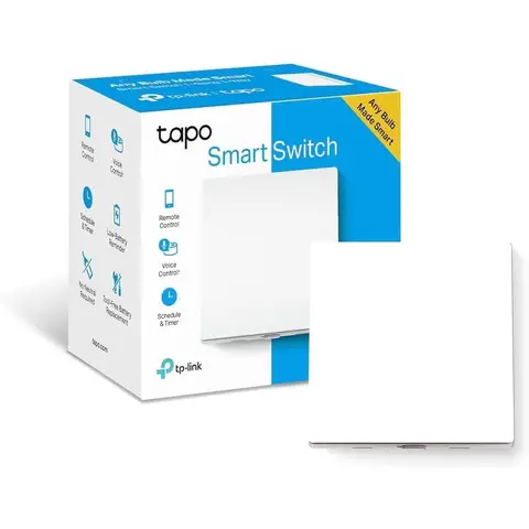 Tapo S210 Smart Light Switch, 1-Gang 1-Way, Remote Control, Voice Control via Amazon Alexa or Google Assistant, Battery-Powered, Must be Used with Tapo Hub.