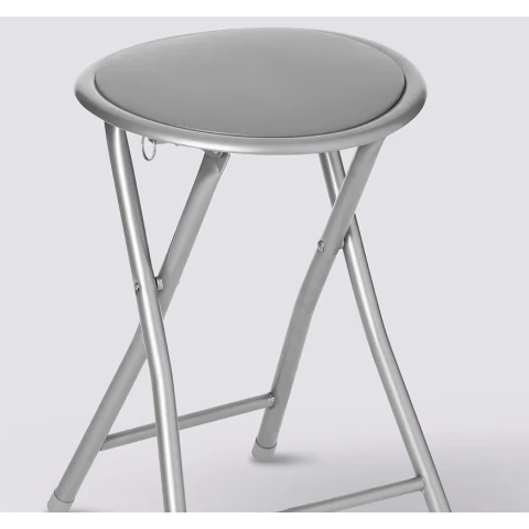 Tabouret pliant en PU gris