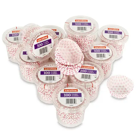 Pink Spot Cup Cake Case