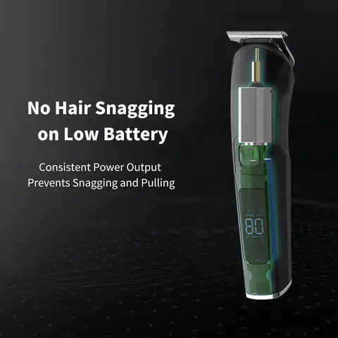 Sparoma Men's Electric Hair Clipper FK-8688 - Wireless Trimmer, suitable for hair, nose hair, ear hair, body hair, sideburns, 3-12 mm comb, LED display screen, IPX6 level waterproof, battery life 90 minutes, intelligent LED light