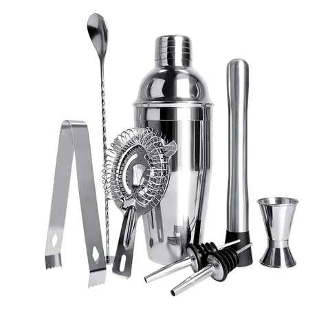Huacan Cocktail cocktail mixing tools, bar home shaker, stainless steel shaker set 750ml 8-piece set