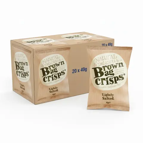 Brown Bag Crisps Lightly Salted 20 x 40g