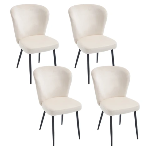 Kaufhof Esszimmerstuhl Samt Vierbeiner 4er-Set, Beige