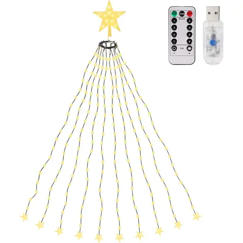 SALCAR Guirlande Sapin Lumineuse 210 LEDs de Noël, Guirlande LED Sapin Décoration (1,5-2,8m sapin) pour Décoration Maison, Fête, Noël, Soirée, Mariage, Jardin