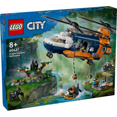 LEGO City jungle helicopter kamp bouwset - 60437, 881 stuks