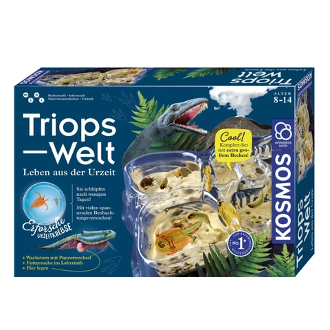 KOSMOS 633073 Triops-Welt, Leben aus der Urzeit. Urzeitkrebse erforschen. Komplett-Set mit extra großem Becken. Experimentierkasten.