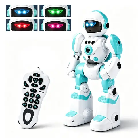 Jouet robot RC intelligent avec détection de gestes, enregistrement vocal, danse musicale, programmable, yeux LED, cadeau pour enfants