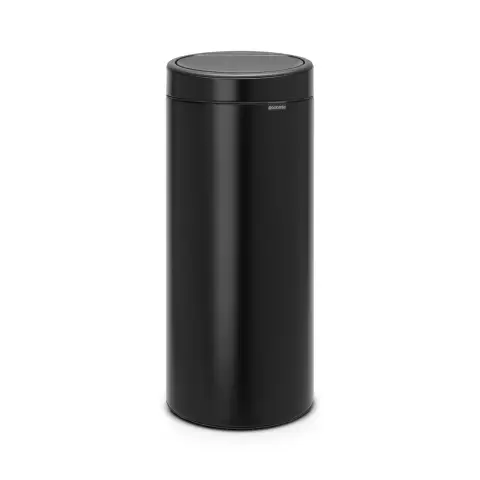 Brabantia Touch Bin New, 30L, Plastic Inner Bucket, Matt Black