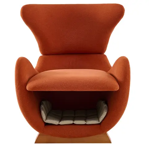 Designer-Loungesessel im Walhai-Look –anti-Katzen-Kratz-Stoff,Einzelsofa, Wohnzimmer-Fernsehsessel-Ziegelrot