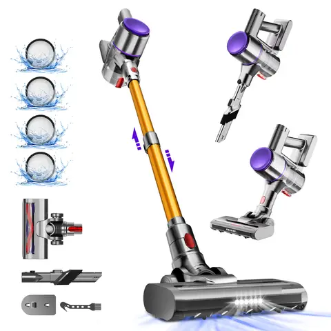 Daynee 45000Pa Akku Staubsauger,50Min/1.6L/HEPA×4 staubsauger kabellos,Vacuum Cleaner,Staubsauger für Tierhaare,Teppich und Hartboden