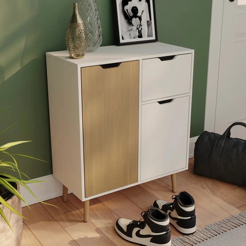 Vida Designs Sideboard 2 Doors 1 Drawer White/Oak Effect