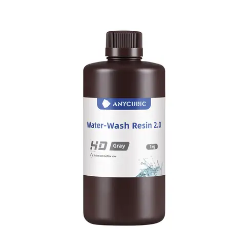 ANYCUBICxJOYBUY Water Washable Resin 2.0 405nm UV Standard Photopolymer Resin Low Odor Easy to Clean for LCD/DLP/SLA 3D Printers(HD Grey, 1kg)