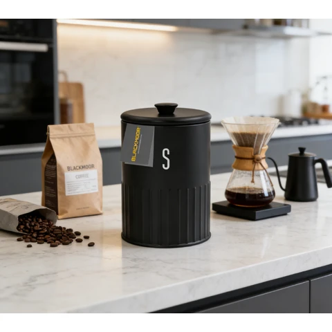 BLACKMOOR Embossed Sugar Canister - Black