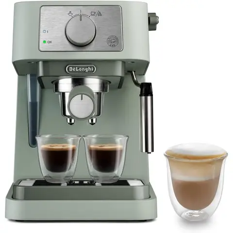 De'Longhi Stilosa Espresso Coffee Machine, 15 Bar, Compact, Green - EC260.GR