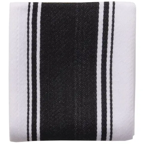 Dexam Tea Towel Love Colour Striped 100% Cotton Black 46x71cm