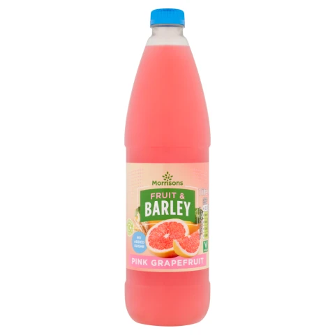 Morrisons No Added Sugar Pink Grapefruit & Barley 1 litre