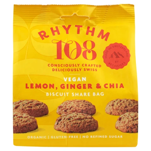 Rhythm 108 Lemon Ginger Chia Biscuits - 135G