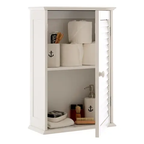 Maison by Premier Shutter White Wood Wall Cabinet