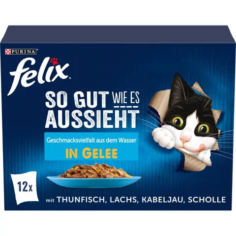 Felix Geschmacksvielfalt aus dem Wasser Katzenfutter 12 x 85g