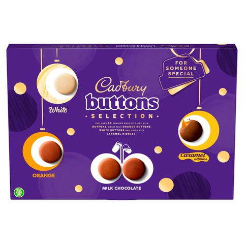 Cadbury Buttons Chocolate Christmas Selection Box 340g