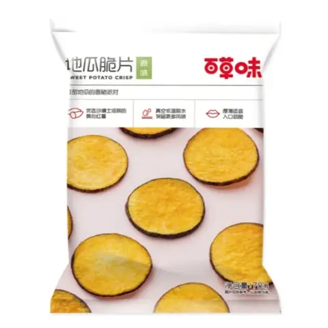 Chips de patate douce saveur nature 70g de Bai Cao Wei