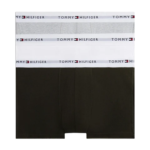 Tommy Hilfiger Herren 3er-Pack Trunks – Grau Meliert/Schwarz/Weiß – M