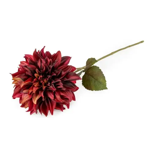 Candlelight Artificial Dahlia Flower Stem Burgundy 74cm