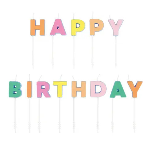 Unique Party Unique Candles, Happy Birthday Letters & Decals