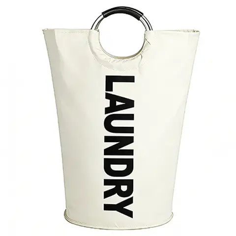 Vilscijon 90L Large-Capacity Laundry Hamper - Foldable Dirty Clothes Basket, Clothing Storage Bin, White