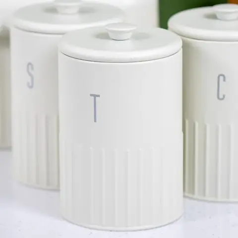 BLACKMOOR Embossed Tea Canister - Ivory