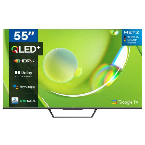 【Gratis installatie】METZ QLED+ 4K 55 Inch UHD TV MQE7602Z, Dolby Vision Atmos, Google TV, Eyecare 3.0, Brede Kleuromvang