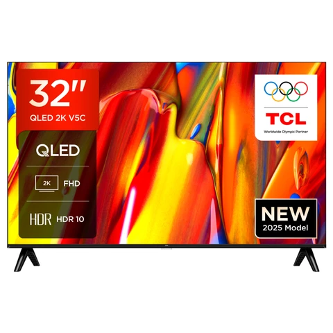 TCL 32V5C 32 Zoll Full HD Smart QLED Direct LED TV mit Android TV & HDR Kompatibel mit Google Cast & Google Home, Schlankes Design