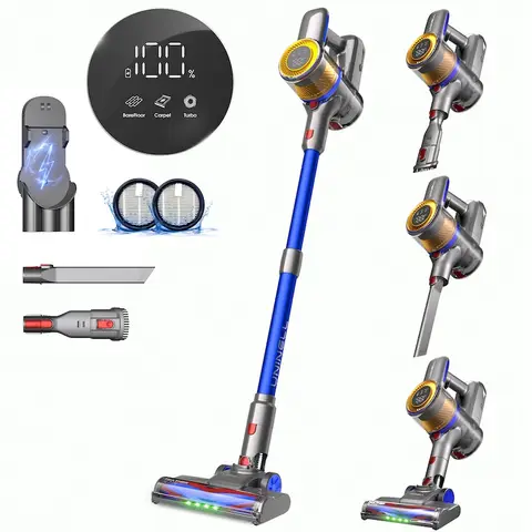 UNINELL HOME UV1 Cordless Vacuum Cleaner,45000Pa/450W Vacuum Cleaners for Home with 60Mins Runtime,Lightweight Anti-Tangle Stick Vacuum,Wall-Mount Charging,Vacuum Cordless with Attachments for Pet Hair